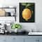 Stupell Industries Abstract Yellow Lemon on Vine Pop over Black Canvas Wall Art